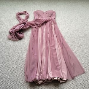Birds Grey blush formal gown